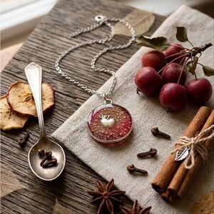 🍎 Harvest Apple Circle Pendant
